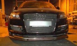 14 249 р. Передняя двойная защита d63,5 мм Металл-Дизайн Audi Q7 4L дорестайлинг (2005-2009) (полированная нержавейка)  с доставкой в г. Пермь. Увеличить фотографию 2