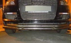 14 249 р. Передняя двойная защита d63,5 мм Металл-Дизайн Audi Q7 4L дорестайлинг (2005-2009) (полированная нержавейка)  с доставкой в г. Пермь. Увеличить фотографию 3