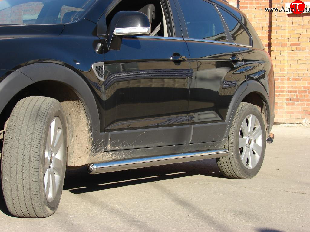 11 899 р. Защита порогов d76 мм  Chevrolet Captiva (2006-2011)  дорестайлинг (полированная нержавейка)  с доставкой в г. Пермь