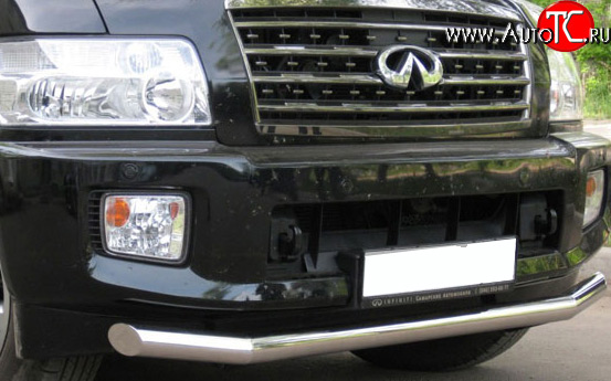 16 899 р. Защита переднего бампера (Ø76 мм, нержавейка) SLITKOFF  INFINITI QX56  JA60 (2004-2010) дорестайлинг, рестайлинг  с доставкой в г. Пермь