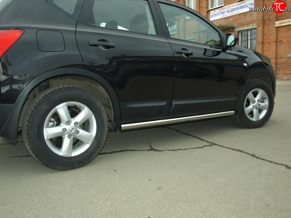 11 299 р. Защита порогов 76 мм Металл Дизайн  Nissan Qashqai  1 (2007-2010) дорестайлинг  с доставкой в г. Пермь