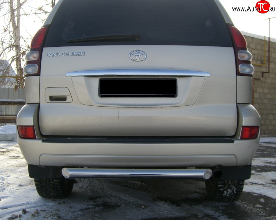 17 849 р. Защита заднего бампера (Ø76 мм, нержавейка) SLITKOFF  Toyota Land Cruiser Prado  J120 (2002-2009)  с доставкой в г. Пермь