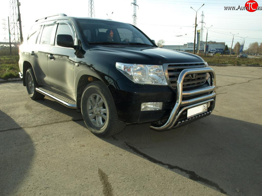 28 999 р. Защита переднего бампера 76/42 мм Металл Дизайн  Toyota Land Cruiser  200 (2007-2012) дорестайлинг  с доставкой в г. Пермь
