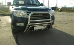 28 999 р. Защита переднего бампера 76/42 мм Металл Дизайн  Toyota Land Cruiser  200 (2007-2012) дорестайлинг  с доставкой в г. Пермь. Увеличить фотографию 2