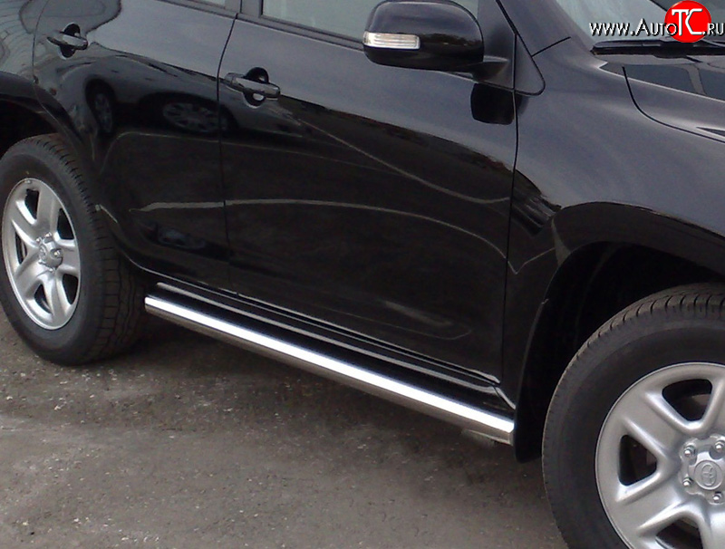 77 999 р. Защита порогов Toyota RAV 4 2009 V1 Toyota RAV4 XA30 5 дв. 1-ый рестайлинг (2008-2010) (Защита порогов с со скосами на торцах (вариант 1))  с доставкой в г. Пермь