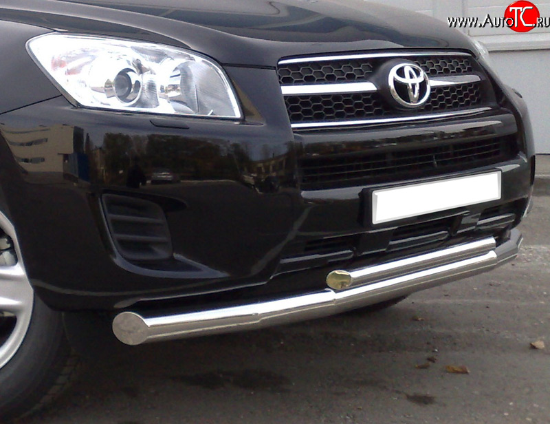 18 299 р. Защита переднего бампера (2 трубыØ76 и 42 мм, нержавейка) SLITKOFF Toyota RAV4 XA30 5 дв. 1-ый рестайлинг (2008-2010)  с доставкой в г. Пермь