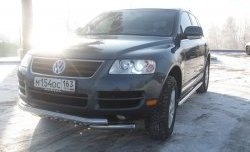14 249 р. Двойная Защита переднего бампера Metall Design  Volkswagen Touareg  GP (2002-2007) дорестайлинг  с доставкой в г. Пермь. Увеличить фотографию 2