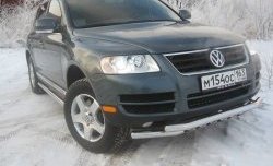 14 249 р. Двойная Защита переднего бампера Metall Design  Volkswagen Touareg  GP (2002-2007) дорестайлинг  с доставкой в г. Пермь. Увеличить фотографию 3