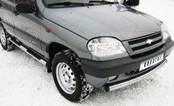 13 999 р. Одинарная защита переднего бампера SLITKOFF диаметром 63 мм Chevrolet Niva 2123 дорестайлинг (2002-2008)  с доставкой в г. Пермь. Увеличить фотографию 2