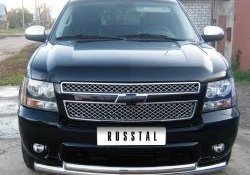 24 999 р. Защита переднего бампера (2 трубыØ76 и 42 мм, нержавейка) SLITKOFF Chevrolet Tahoe GMT900 5 дв. (2006-2013)  с доставкой в г. Пермь. Увеличить фотографию 5