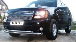 24 999 р. Защита переднего бампера (2 трубыØ76 и 42 мм, нержавейка) SLITKOFF Chevrolet Tahoe GMT900 5 дв. (2006-2013)  с доставкой в г. Пермь. Увеличить фотографию 6