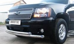 24 999 р. Защита переднего бампера (2 трубыØ76 мм, нержавейка) SLITKOFF Chevrolet Tahoe GMT900 5 дв. (2006-2013)  с доставкой в г. Пермь. Увеличить фотографию 5