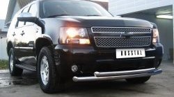 24 999 р. Защита переднего бампера (2 трубыØ76 мм, нержавейка) SLITKOFF Chevrolet Tahoe GMT900 5 дв. (2006-2013)  с доставкой в г. Пермь. Увеличить фотографию 6