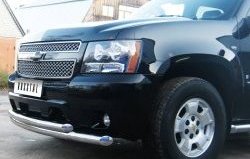 24 999 р. Защита переднего бампера (2 трубыØ76 мм, нержавейка) SLITKOFF Chevrolet Tahoe GMT900 5 дв. (2006-2013)  с доставкой в г. Пермь. Увеличить фотографию 7