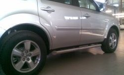 Защита порогов Russtal из круглой трубы диаметром 63 мм Honda Pilot YF4 дорестайлинг (2008-2011)