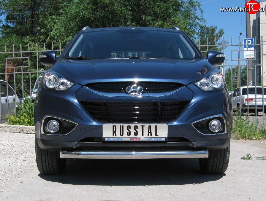 15 499 р. Одинарная защита переднего бампера SLITKOFF диаметром 76 мм  Hyundai IX35  LM (2009-2018) дорестайлинг, рестайлинг  с доставкой в г. Пермь