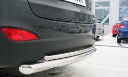 17 949 р. Защита заднего бампера (Ø76 и 42 мм, нержавейка) SLITKOFF  Hyundai IX35  LM (2009-2018) дорестайлинг, рестайлинг  с доставкой в г. Пермь. Увеличить фотографию 2