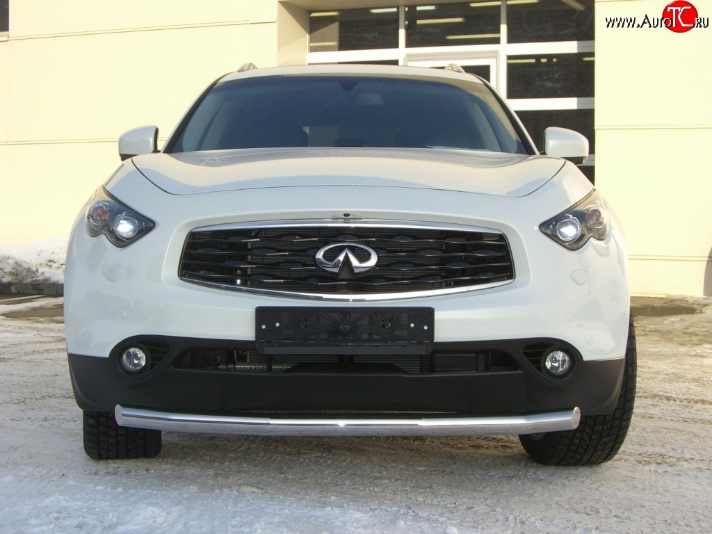 16 999 р. Одинарная защита переднего бампера SLITKOFF диаметром 63 мм INFINITI FX50 S51 рестайлинг (2012-2014)  с доставкой в г. Пермь