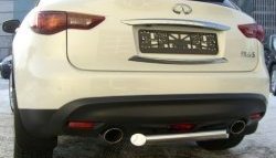 Защита заднего бампера (Ø63 мм, нержавейка) SLITKOFF INFINITI FX35  S51 - FX50  S51