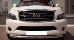 16 899 р. Одинарная защита переднего бампера SLITKOFF 76 мм INFINITI QX56 Z62 (2010-2013) (Неокрашенный)  с доставкой в г. Пермь. Увеличить фотографию 2