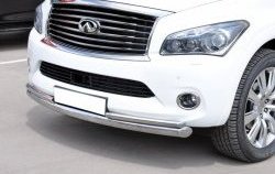 17 299 р. Защита переднего бампера (2 трубыØ76 и 42 мм, нержавейка) SLITKOFF INFINITI QX56 Z62 (2010-2013)  с доставкой в г. Пермь. Увеличить фотографию 2