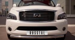 16 899 р. Одинарная защита переднего бампера SLITKOFF диаметром 76 мм INFINITI QX56 Z62 (2010-2013)  с доставкой в г. Пермь. Увеличить фотографию 2