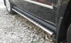 21 749 р. Защита порогов Russtal из овальной трубы с проступью Jeep Liberty KJ дорестайлинг (2001-2004)  с доставкой в г. Пермь. Увеличить фотографию 2