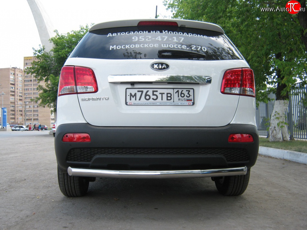 17 549 р. Защита заднего бампера (Ø76 мм, нержавейка) SLITKOFF  KIA Sorento  XM (2009-2012) дорестайлинг  с доставкой в г. Пермь