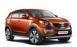 Одинарная защита переднего бампера Petroil-Tuning 63 мм KIA Sportage  3 SL (2010-2014) дорестайлинг (Нержавеющая полированная сталь)