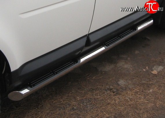 83 999 р. Защита порогов Russtal с пластиковыми вставками Land Rover Freelander L359 дорестайлинг (2006-2010) (Защита порогов с со скосами на торцах (вариант 1))  с доставкой в г. Пермь