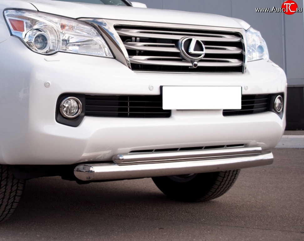 20 999 р. Защита переднего бампера (2 трубыØ76 и 42 мм, нержавейка) SLITKOFF  Lexus GX460  J150 (2009-2013) дорестайлинг  с доставкой в г. Пермь