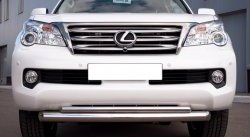 20 999 р. Защита переднего бампера (2 трубыØ76 и 42 мм, нержавейка) SLITKOFF  Lexus GX460  J150 (2009-2013) дорестайлинг  с доставкой в г. Пермь. Увеличить фотографию 2