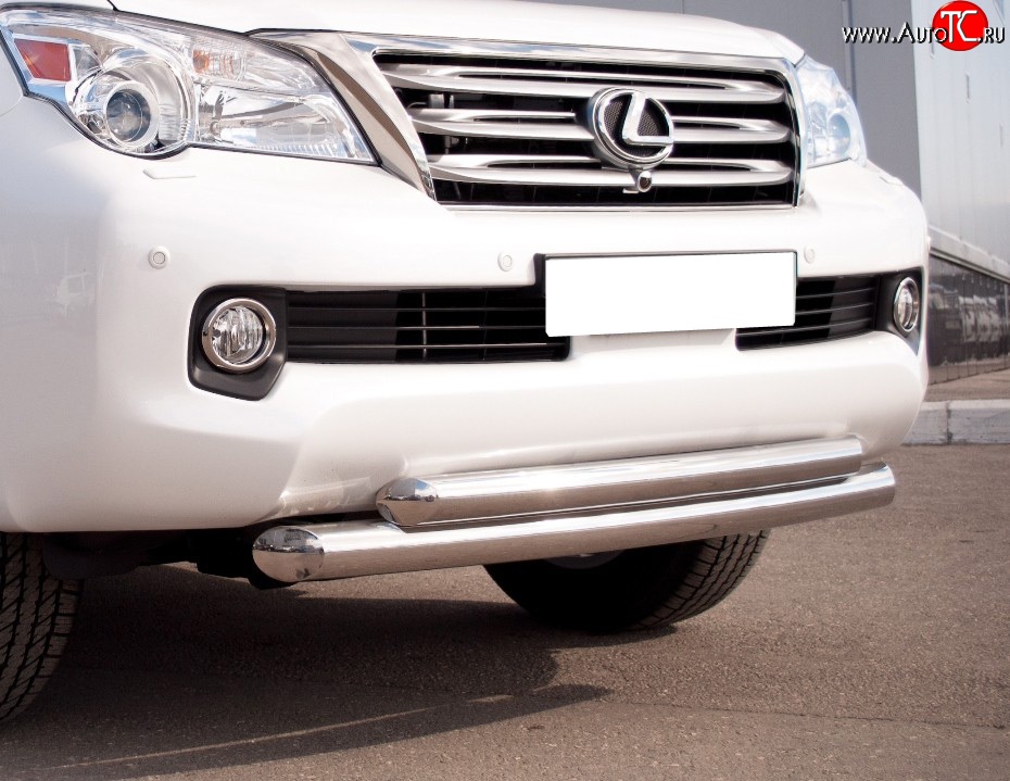 24 499 р. Защита переднего бампера (2 трубыØ76 и 63 мм, нержавейка) SLITKOFF  Lexus GX460  J150 (2009-2013) дорестайлинг  с доставкой в г. Пермь