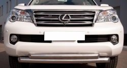 24 499 р. Защита переднего бампера (2 трубыØ76 и 63 мм, нержавейка) SLITKOFF  Lexus GX460  J150 (2009-2013) дорестайлинг  с доставкой в г. Пермь. Увеличить фотографию 2