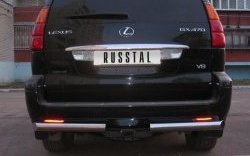 Защита заднего бампера (Ø70 мм, нержавейка) SLITKOFF Lexus GX470  J120 (2002-2007) дорестайлинг