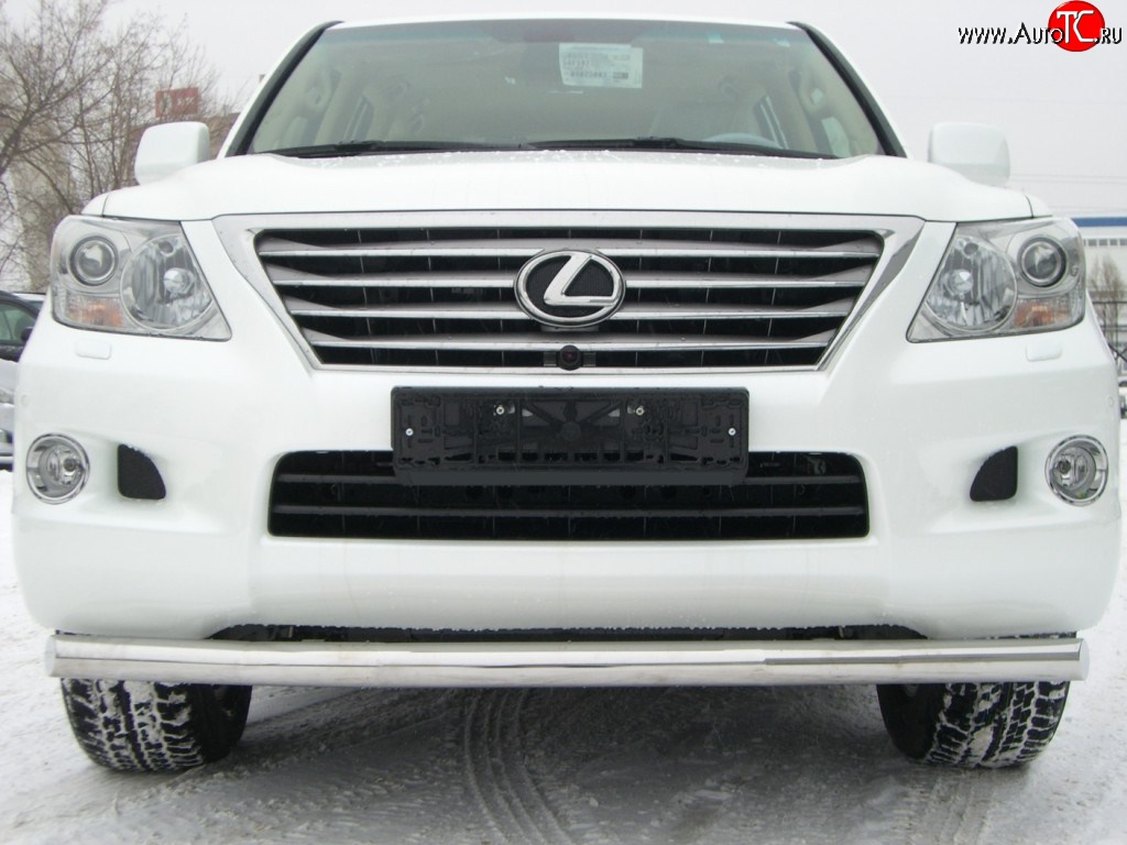 16 749 р. Одинарная защита переднего бампера SLITKOFF 70 мм Lexus LX570 J200 дорестайлинг (2007-2012)  с доставкой в г. Пермь