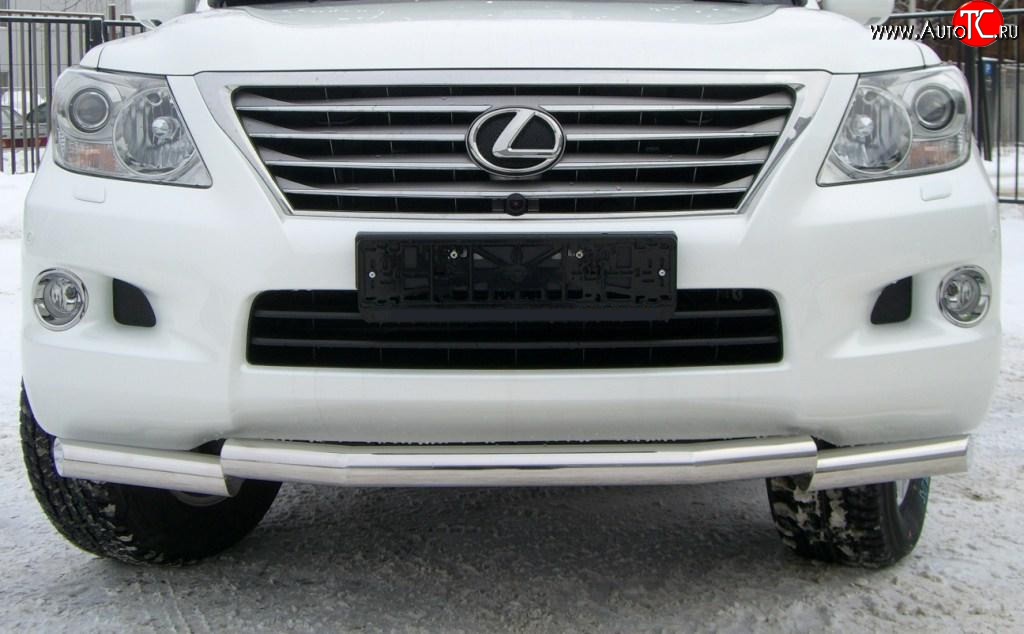 18 999 р. Защита переднего бампера (Ø70 мм ступень, нержавейка) SLITKOFF Lexus LX570 J200 дорестайлинг (2007-2012)  с доставкой в г. Пермь