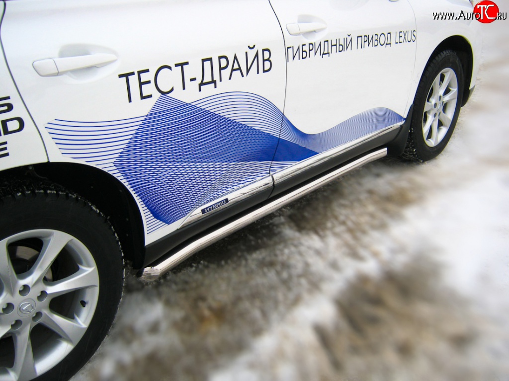 19 999 р. Защита порогов SLITKOFF из круглой трубы диаметром 63 мм Lexus RX450H AL10 дорестайлинг (2009-2012)  с доставкой в г. Пермь