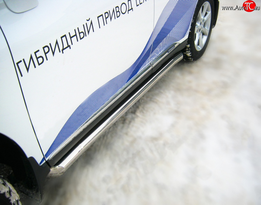 22 599 р. Защита порогов SLITKOFF из круглой трубы диаметром 76 мм Lexus RX450H AL10 дорестайлинг (2009-2012)  с доставкой в г. Пермь