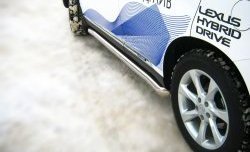 22 599 р. Защита порогов SLITKOFF из круглой трубы диаметром 76 мм Lexus RX450H AL10 дорестайлинг (2009-2012)  с доставкой в г. Пермь. Увеличить фотографию 3
