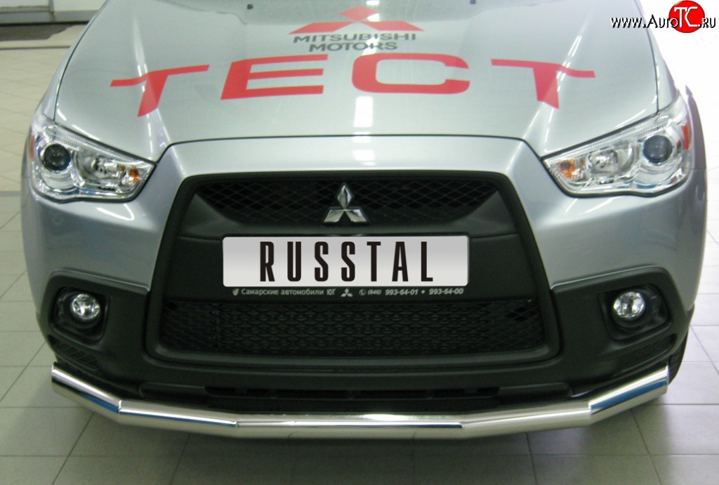 15 299 р. Одинарная защита переднего бампера SLITKOFF диаметром 63 мм  Mitsubishi ASX (2010-2012) дорестайлинг  с доставкой в г. Пермь