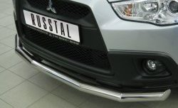 15 299 р. Одинарная защита переднего бампера SLITKOFF диаметром 63 мм  Mitsubishi ASX (2010-2012) дорестайлинг  с доставкой в г. Пермь. Увеличить фотографию 2