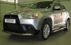 15 299 р. Одинарная защита переднего бампера SLITKOFF диаметром 63 мм  Mitsubishi ASX (2010-2012) дорестайлинг  с доставкой в г. Пермь. Увеличить фотографию 3