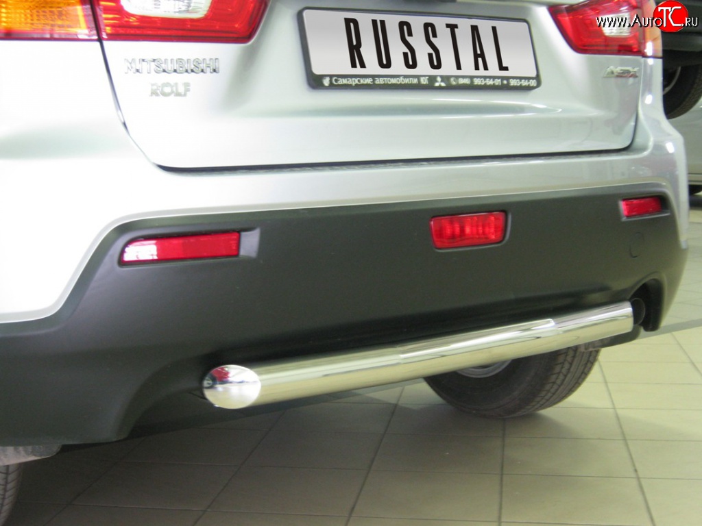 15 299 р. Защита заднего бампера (Ø63 мм, нержавейка) SLITKOFF Mitsubishi ASX дорестайлинг (2010-2012)  с доставкой в г. Пермь