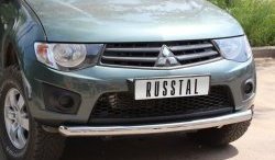 15 849 р. Одинарная защита переднего бампера SLITKOFF диаметром 76 мм  Mitsubishi L200  4 (2006-2014)  дорестайлинг  с доставкой в г. Пермь. Увеличить фотографию 2