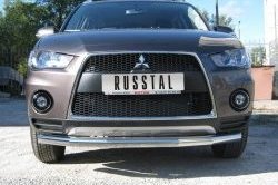 Одинарная защита переднего бампера SLITKOFF диаметром 76 мм Mitsubishi Outlander  XL (2010-2013) (CW)  рестайлинг