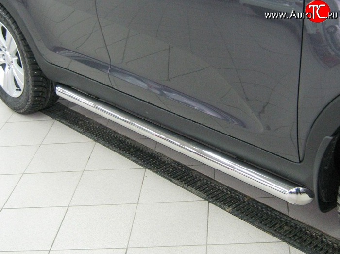 77 999 р. Защита порогов Russtal из круглой трубы диаметром 76 мм Mitsubishi Pajero Sport PB дорестайлинг (2008-2013) (Защита порогов с со скосами на торцах (вариант 1))  с доставкой в г. Пермь