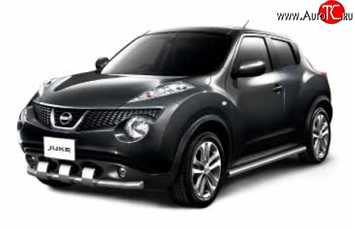 12 399 р. Одинарная защита переднего бампера Petroil-Tuning 63 мм с зубьями  Nissan Juke  1 YF15 (2010-2014) дорестайлинг (Нержавеющая полированная сталь)  с доставкой в г. Пермь