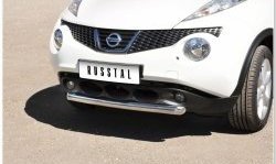 14 249 р. Одинарная защита переднего бампера SLITKOFF диаметром 63 мм  Nissan Juke  1 YF15 (2010-2014) дорестайлинг  с доставкой в г. Пермь. Увеличить фотографию 8