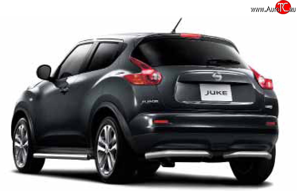3 249 р. Длинная защита заднего бампера Petroil-Tuning 51 мм с передним приводом  Nissan Juke  1 YF15 (2010-2014) дорестайлинг  с доставкой в г. Пермь